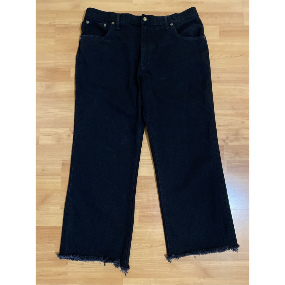 Madewell x Alexa Chung The Alexa Dream Jean Black Size 33‎ Distressed Cropped